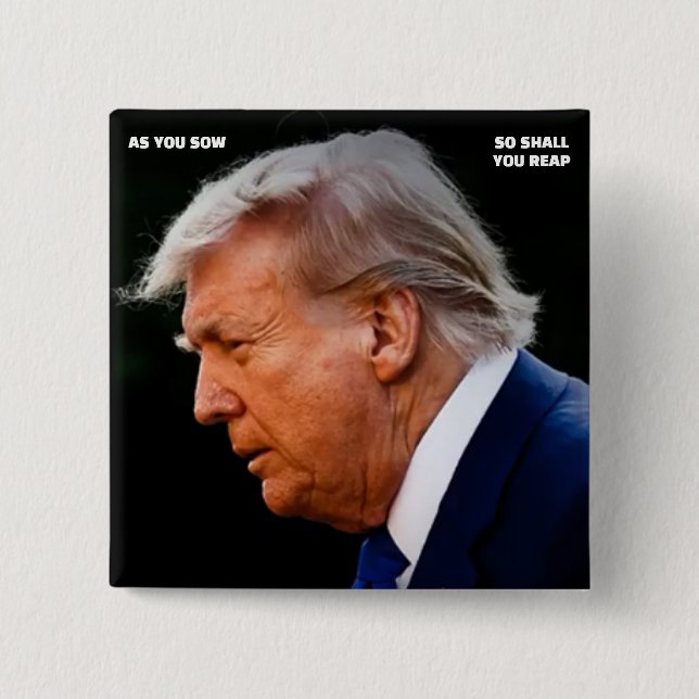 Badge Carré 5 Cm Bouton Trump (Devant)