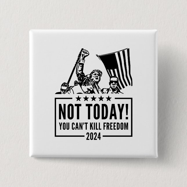 Badge Carré 5 Cm Bouton Trump 2024 pour la démocratie (Devant)