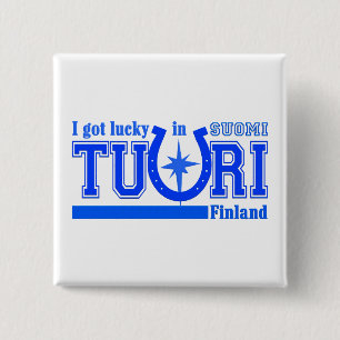 Badge Carré 5 Cm Bouton Tuuri Finlande - personnalisable
