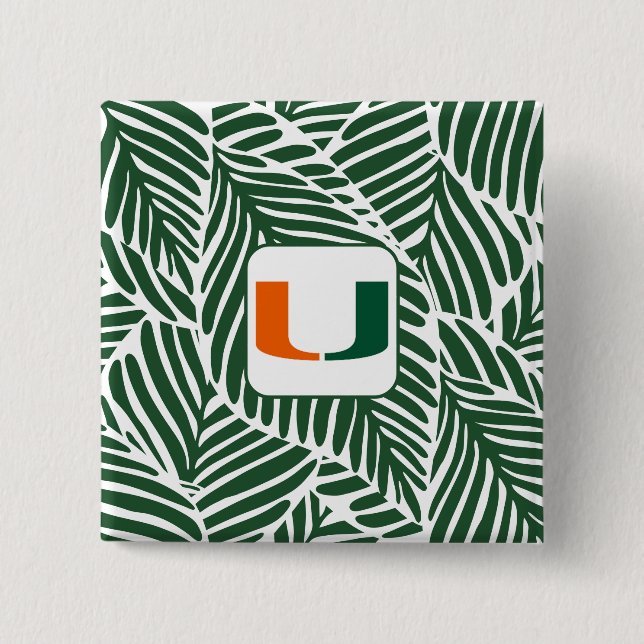 Badge Carré 5 Cm Bouton U Miami (Devant)