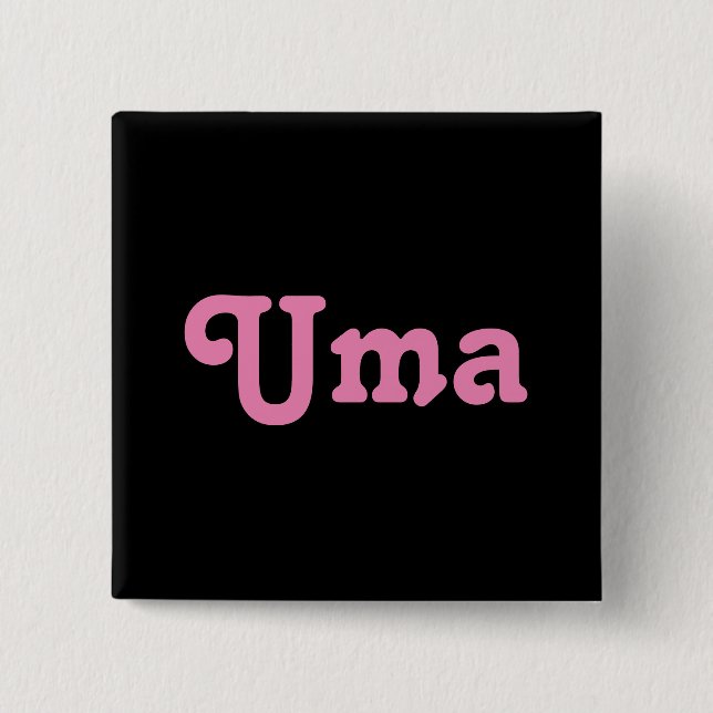Badge Carré 5 Cm Bouton Uma (Devant)
