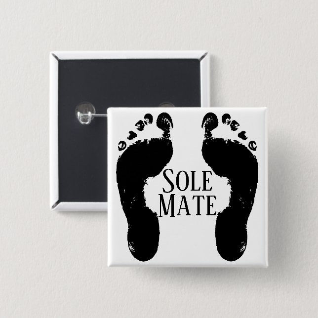Badge Carré 5 Cm Bouton Unique Mate (Devant & derrière)