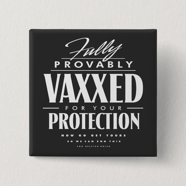 Badge Carré 5 Cm Bouton Vaxxed (Devant)