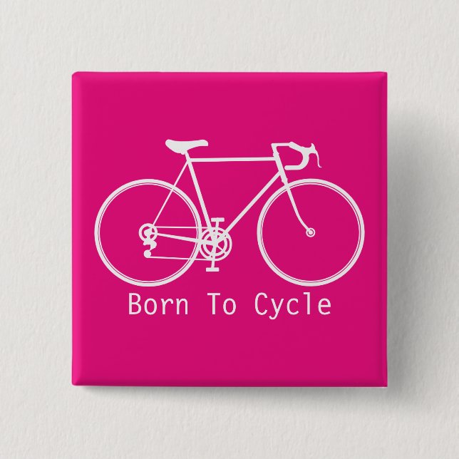 Badge Carré 5 Cm Bouton Vélo (Devant)