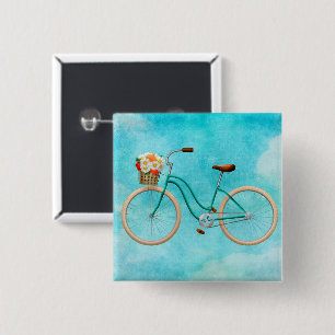 Badge Carré 5 Cm Bouton Vélo