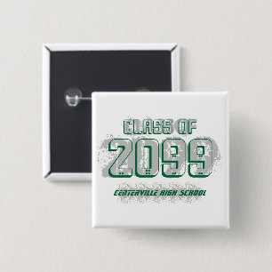 Badge Carré 5 Cm Bouton vert détendu moderne classe