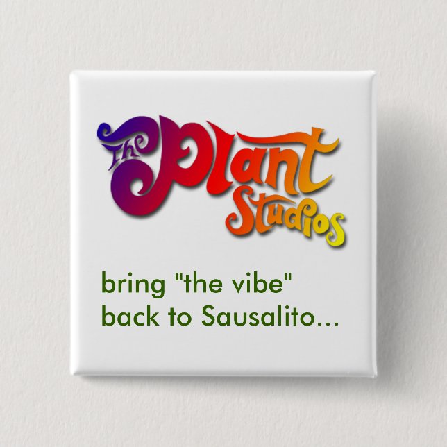 Badge Carré 5 Cm Bouton "Vibe" (Devant)