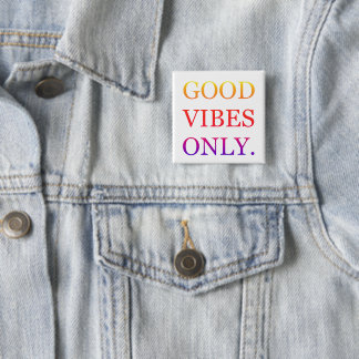 Badge Carré 5 Cm Bouton Vibes positives
