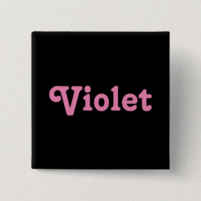 Badge Carré 5 Cm Bouton Violet (Devant)