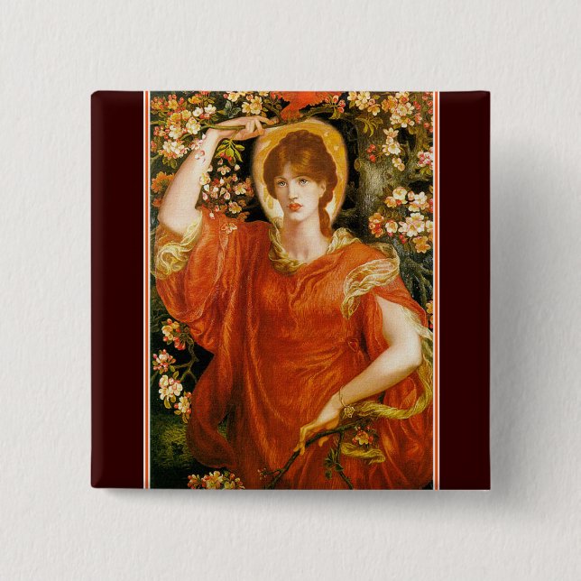Badge Carré 5 Cm Bouton : Vision de Fiammetta (Devant)