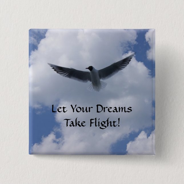 Badge Carré 5 Cm Bouton Volant (Devant)