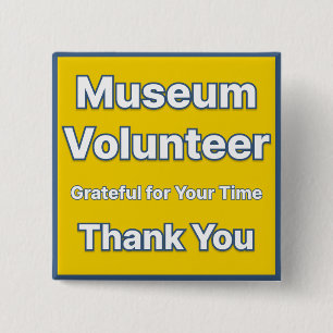 Badge Carré 5 Cm Bouton Volontaire du Musée
