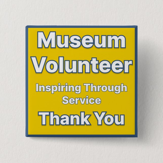 Badge Carré 5 Cm Bouton Volontaire du Musée (Devant)