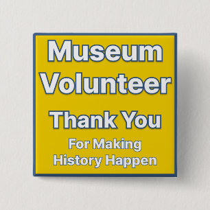 Badge Carré 5 Cm Bouton Volontaire du Musée