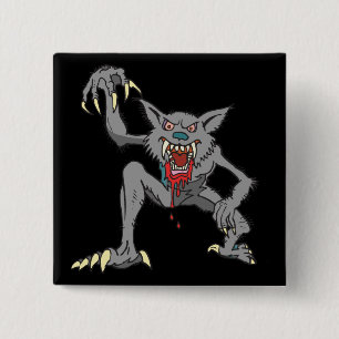 Badge Carré 5 Cm Bouton Werewolf