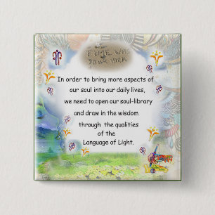 Badge Carré 5 Cm Bouton Wisdoms