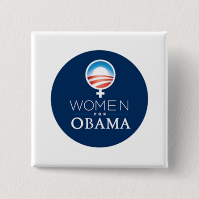 Badge Carré 5 Cm Bouton Women4Obama (Devant)
