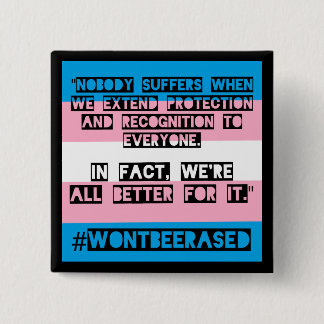 Badge Carré 5 Cm Bouton #WontBeErased par OKC de PFLAG