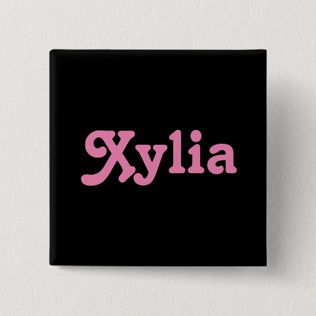 Badge Carré 5 Cm Bouton Xylia (Devant)