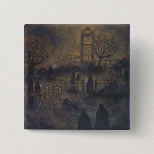 Badge Carré 5 Cm Bouton Zombies