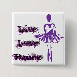 Badge Carré 5 Cm boutonnez le ponte de ballet de ballerine de
