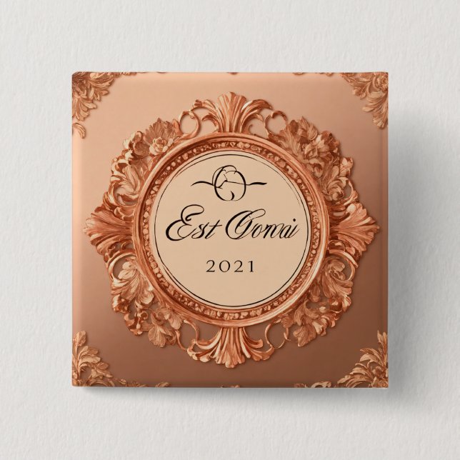 Badge Carré 5 Cm Boutons (Devant)
