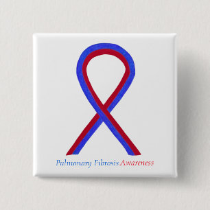 Badge Carré 5 Cm Boutons à ruban de sensibilisation à la fibrose pu