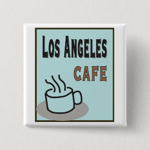 Badge Carré 5 Cm Boutons Café de Los Angeles