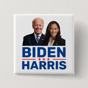 Badge Carré 5 Cm Boutons Campagne Collectible Biden Harris 2020