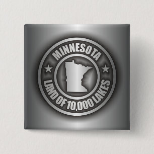 Badge Carré 5 Cm Boutons "d'acier du Minnesota"