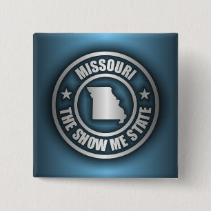 Badge Carré 5 Cm Boutons d'acier du Missouri ("bleu)"