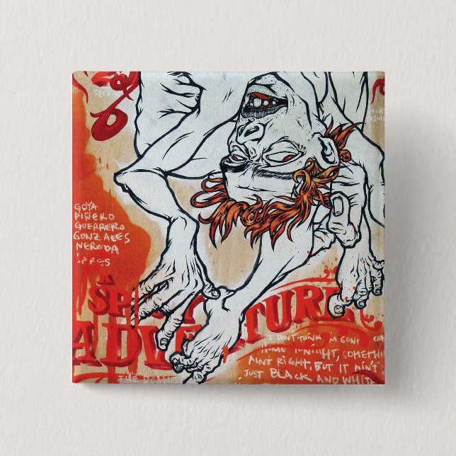 Badge Carré 5 Cm Boutons d'Andy Howell (Devant)