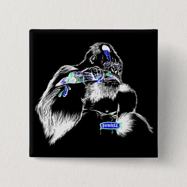 Badge Carré 5 Cm Boutons d'Andy Howell (Devant)