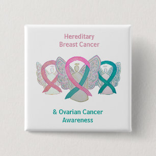 Badge Carré 5 Cm Boutons d'angle héréditaires pour le cancer du s