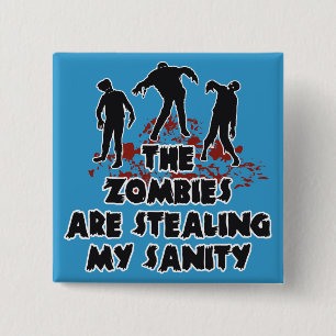 Badge Carré 5 Cm Boutons de couleur personnalisés Zombies