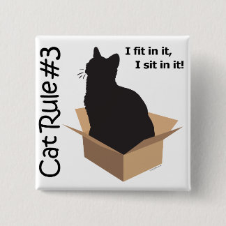 Badge Carré 5 Cm Boutons de la règle #3 de chat