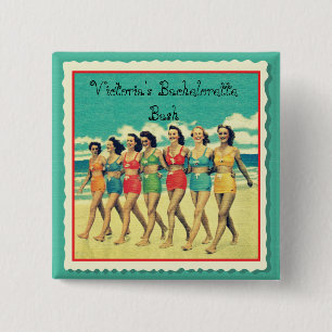 Badge Carré 5 Cm Boutons de Pin de partie de Bachelorette