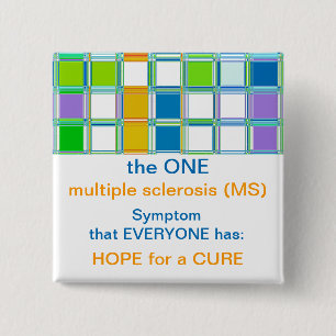 Badge Carré 5 Cm Boutons de sensibilisation de l'équipe MS pour la 