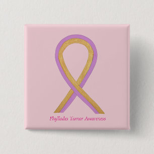 Badge Carré 5 Cm Boutons d'épingle à ruban de sensibilisation à la 