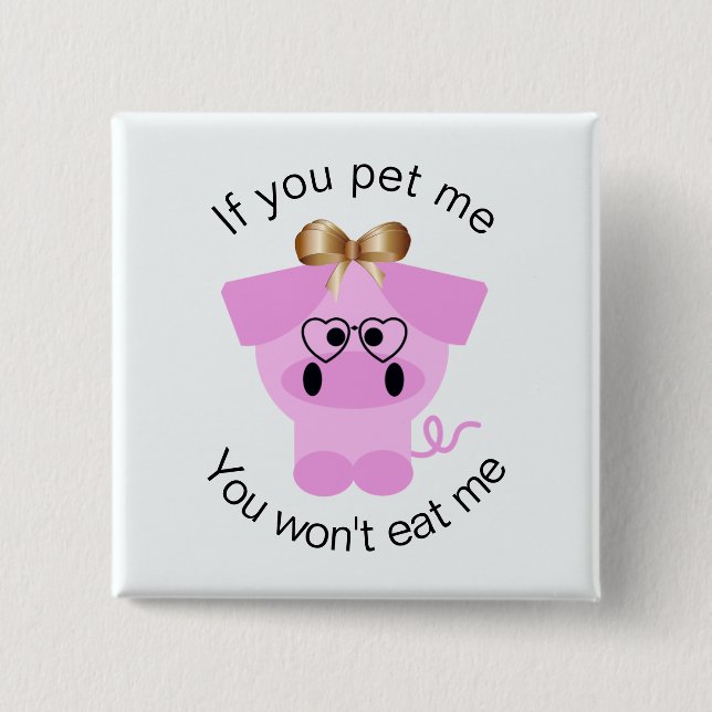 Badge Carré 5 Cm Boutons Droits des animaux (Devant)