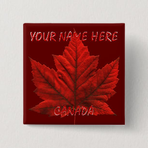 Badge Carré 5 Cm Boutons du drapeau du Canada Souvenir personnalisé