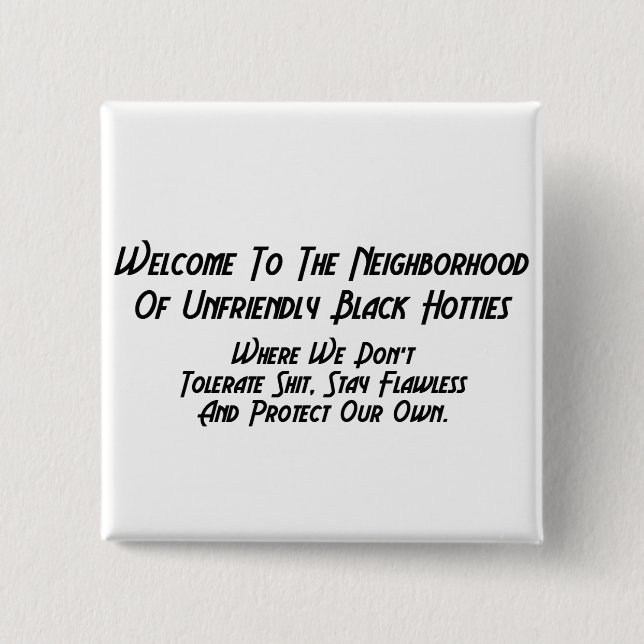 Badge Carré 5 Cm BOUTONS du NOIR TEXT| de WTNUBH| (Devant)