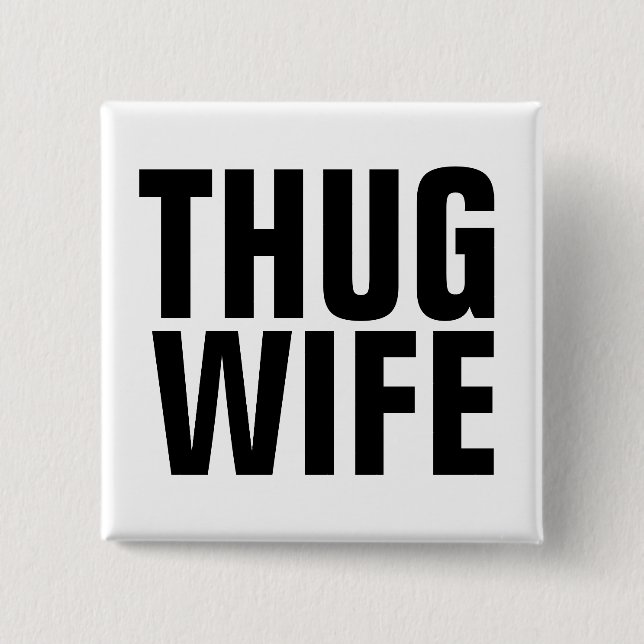 BADGE CARRÉ 5 CM BOUTONS FEMME THUG (Devant)