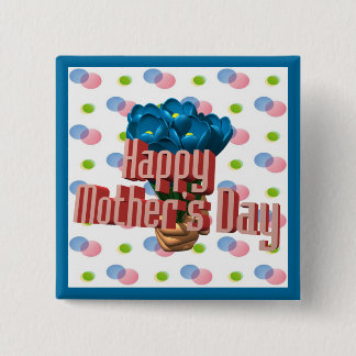 Badge Carré 5 Cm Boutons heureux du jour de mère