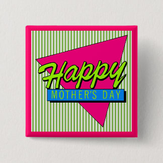 Badge Carré 5 Cm Boutons heureux du jour de mère