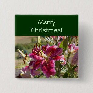 Badge Carré 5 Cm Boutons Joyeux Noël Commerce de Détail Lily