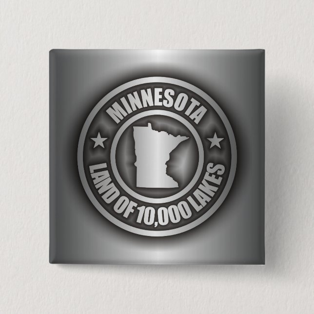 Badge Carré 5 Cm Boutons "Minnesota Steel" (Devant)