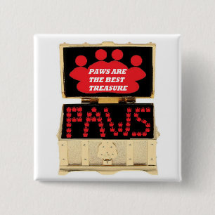 Badge Carré 5 Cm Boutons Pattes Sont Le Meilleur Trésor