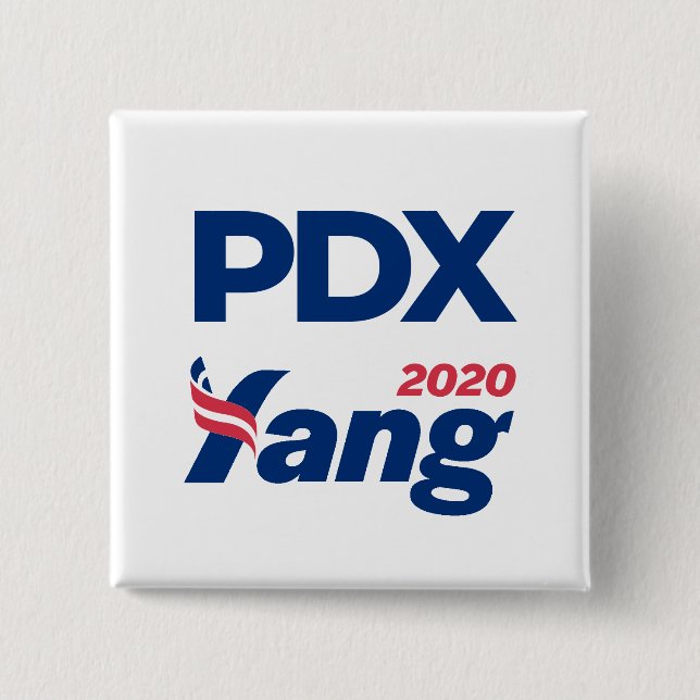 Badge Carré 5 Cm Boutons PDX Yang2020 (Devant)