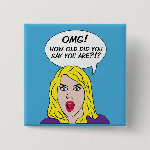 Badge Carré 5 Cm Boutons RETRO COMICS